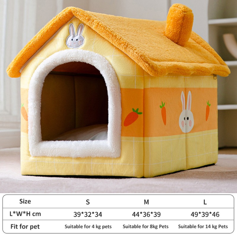 Cat-Bed-Sleep-House-Warm-Cave-Dog-Kennel-Removable-Cushion-Pad-Soft-Indoor-Enclosed-Tent-Huts-12