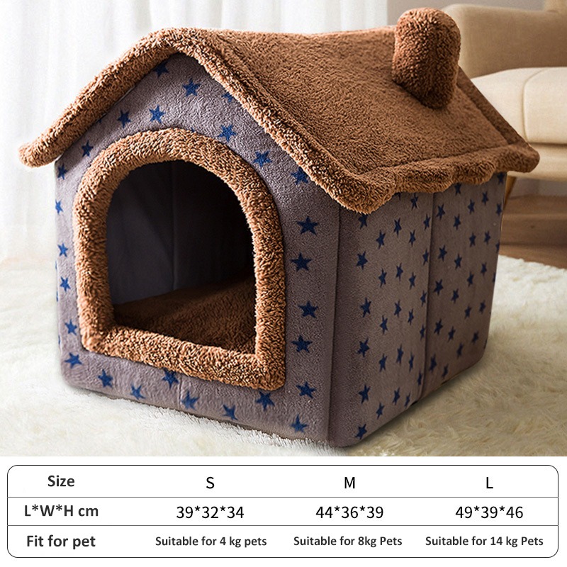 Cat-Bed-Sleep-House-Warm-Cave-Dog-Kennel-Removable-Cushion-Pad-Soft-Indoor-Enclosed-Tent-Huts-6