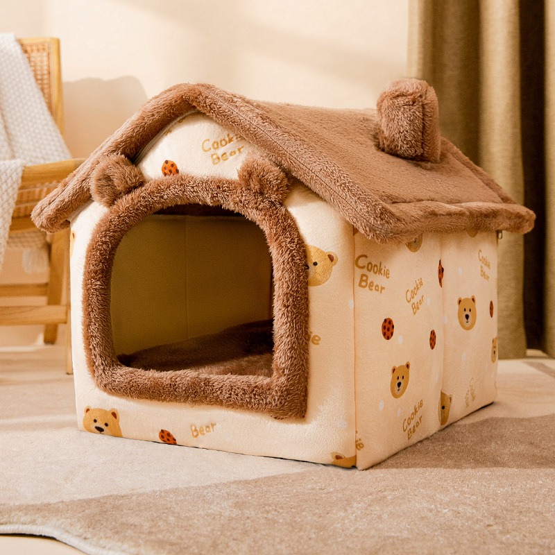 Cat-Bed-Sleep-House-Warm-Cave-Dog-Kennel-Removable-Cushion-Pad-Soft-Indoor-Enclosed-Tent-Huts-9